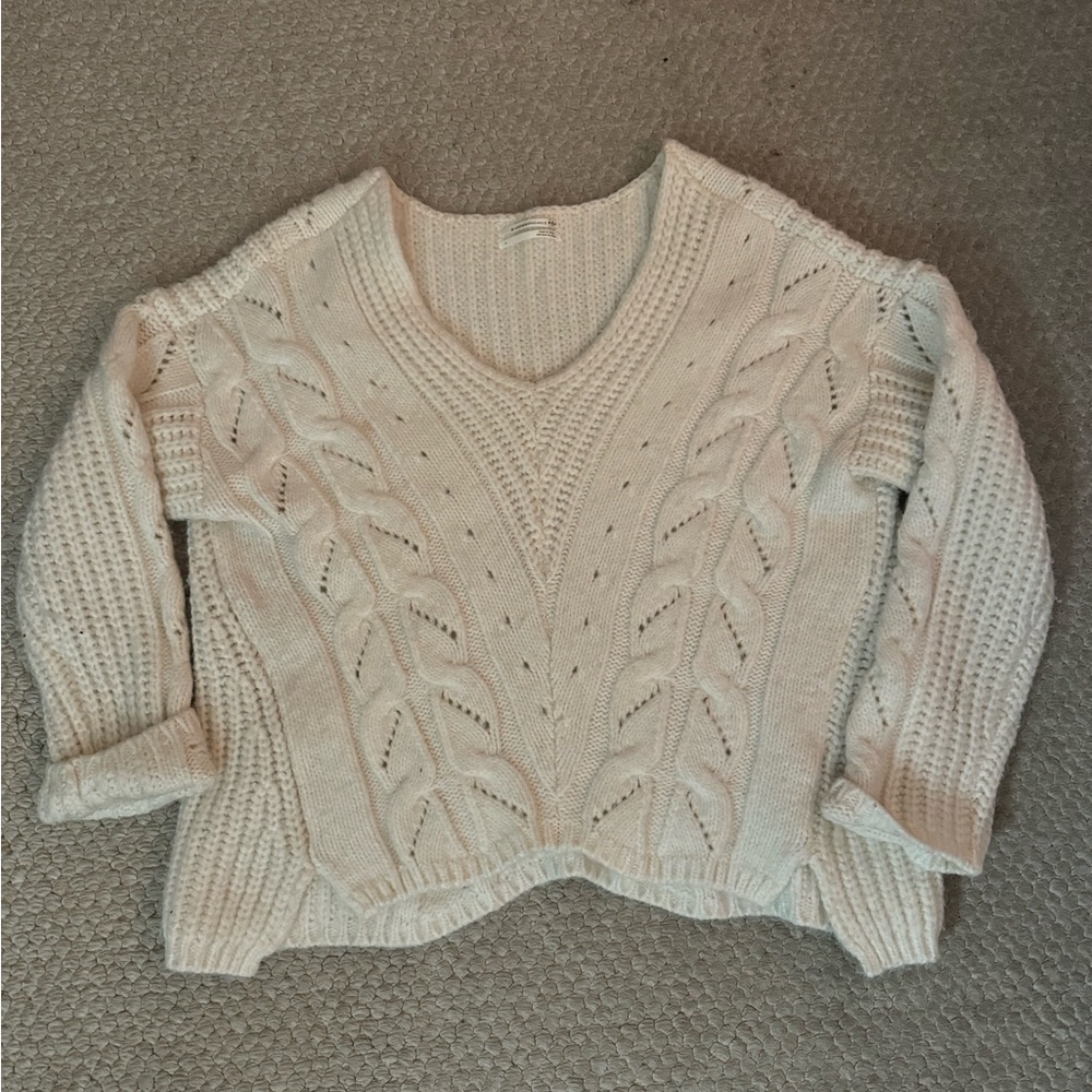 Anthropology Women's Cream Sweater
